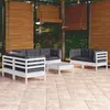 Image de vidaXL Salon de jardin 8 pcs avec coussins bois de pin massif3096263