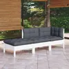 Image de vidaXL Salon de jardin 3 pcs avec coussins Bois de pin massif3096281