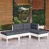 Image de vidaXL Salon de jardin 4 pcs avec coussins bois de pin massif3096287
