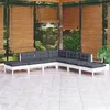 Image de vidaXL Salon de jardin 7 pcs avec coussins blanc bois de pin