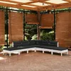 Image de Vidaxl Salon De Jardin 7 Pcs Avec Coussins Blanc Bois De Pin
