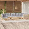 Image de vidaXL Salon de jardin 8 pcs avec coussins gris Bois de pin3096435