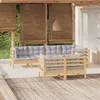Image de vidaXL Salon de jardin 7 pcs avec coussins gris bois de pin massif3096489