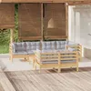 Image de vidaXL Salon de jardin 8 pcs avec coussins gris Bois de pin massif
