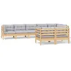 Image de Vidaxl Salon De Jardin 8 Pcs Avec Coussins Gris Bois De Pin Massif