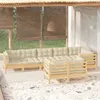 Image de vidaXL Salon de jardin 8 pcs avec coussins crème Bois de pin massif