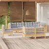 Image de vidaXL Salon de jardin 8 pcs avec coussins gris Bois de pin massif3096513