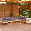 Image de Vidaxl Salon De Jardin 8 Pcs Avec Coussins Gris Bois De Pin Massif