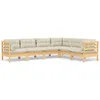 Image de Vidaxl Salon De Jardin 6 Pcs Avec Coussins CrÃ¨me Bois De Pin Solide