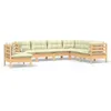 Image de Vidaxl Salon De Jardin 7 Pcs Avec Coussins CrÃ¨me Bois De Pin Solide