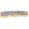 Image de Vidaxl Salon De Jardin 8 Pcs Avec Coussins Gris Bois De Pin Solide