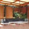 Image de Vidaxl Salon De Jardin 9 Pcs Avec Coussins Blanc Bois De Pin Massif