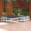 Image de vidaXL Salon de jardin 12 pcs avec coussins blanc bois de pin solide3096876