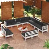 Image de vidaXL Vidaxl Salon De Jardin 14 Pcs Avec Coussins Blanc Bois De Pin Solide