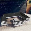 Image de Vidaxl Salon De Jardin 13 Pcs Avec Coussins Blanc Bois De Pin Solide