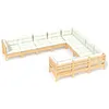 Image de Vidaxl Salon De Jardin 10 Pcs Avec Coussins CrÃ¨me Bois De Pin Solide
