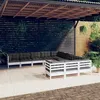 Image de vidaXL Salon de jardin 11 pcs avec coussins blanc bois de pin