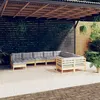 Image de vidaXL Salon de jardin 10 pcs avec coussins gris bois de pin