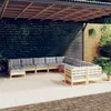 Image de vidaXL Salon de jardin 11 pcs avec coussins gris bois de pin