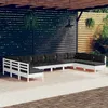 Image de Vidaxl Salon De Jardin 10 Pcs Avec Coussins Blanc Bois De Pin Massif