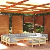 Image de vidaXL Salon de jardin 12 pcs avec coussins gris bois de pin massif