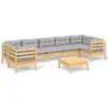 Image de Vidaxl Salon De Jardin 8 Pcs Avec Coussins Gris Bois De Pin