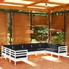Image de Vidaxl Salon De Jardin 9 Pcs Avec Coussins Blanc Bois De Pin