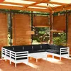 Image de Vidaxl Salon De Jardin 10 Pcs Avec Coussins Blanc Bois De Pin