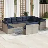 Image de vidaXL Salon de jardin 10 pcs avec coussins gris bois de pin