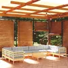 Image de vidaXL Salon de jardin 11 pcs avec coussins gris bois de pin