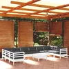 Image de vidaXL Vidaxl Salon De Jardin 11 Pcs Avec Coussins Blanc Bois De Pin