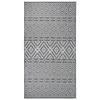 Image de vidaXL Tapis à tissage plat d'extérieur 80x150 cm Rayures bleues