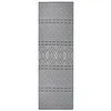 Image de vidaXL Tapis à tissage plat d'extérieur 80x250 cm Rayures bleues