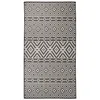 Image de vidaXL Tapis à tissage plat d'extérieur 80x150 cm Rayures noires
