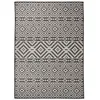 Image de vidaXL Tapis à tissage plat d'extérieur 120x170 cm Rayures noires