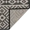 Image de vidaXL Tapis à tissage plat d'extérieur 140x200 cm Rayures noires340852