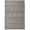 Image de vidaXL Tapis à tissage plat d'extérieur 160x230 cm Rayures noires