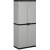 Image de vidaXL Armoire de rangement de jardin 3 étagères Gris/noir 68x40x168cm340984