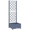 Image de vidaXL Vidaxl Jardinière Avec Treillis Gris Foncé 40x40x121,5 Cm Pp