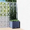 Image de vidaXL Jardinière avec treillis bleu gris 40x40x136 cm PP318249
