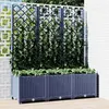 Image de vidaXL Jardinière avec treillis bleu gris 120x40x136 cm PP318253