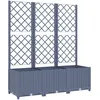 Image de Vidaxl JardiniÃ¨re Avec Treillis Gris FoncÃ© 120x40x136 Cm Pp