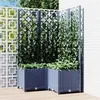 Image de vidaXL Jardinière avec treillis bleu gris 80x80x136 cm PP318255