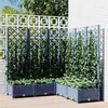 Image de vidaXL Jardinière avec treillis bleu gris 120x120x121,5 cm PP318256