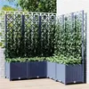 Image de vidaXL Jardinière avec treillis bleu gris 120x120x136 cm PP318257