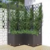 Image de vidaXL Jardinière avec treillis Noir 80x80x136 cm PP318275
