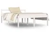 Image de vidaXL Cadre de lit Blanc Bois de pin massif 140x190 cm