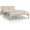 Image de vidaXL Vidaxl Cadre De Lit Bois Massif 120x190 Cm Petit Double