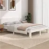 Image de vidaXL Cadre de lit Blanc Bois massif 150x200 cm Très grand