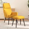 Image de Vidaxl Chaise De DÃ©tente Et Repose-Pied Jaune Moutarde Tissu